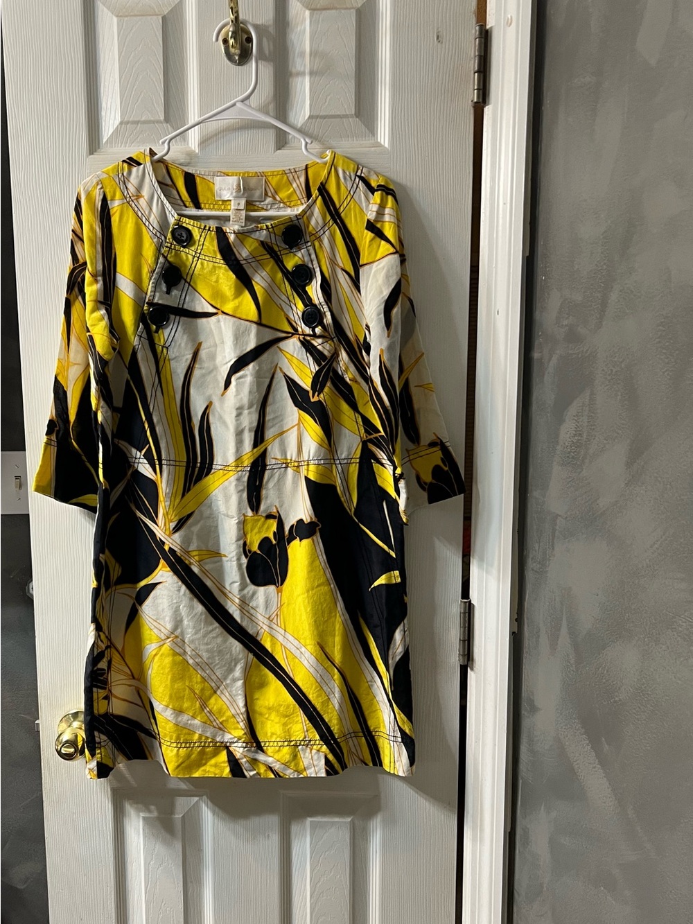 Julie Brown Abstract Leaf Print Shift Dress - Women’s 6, 73% Cotton 27% Silk